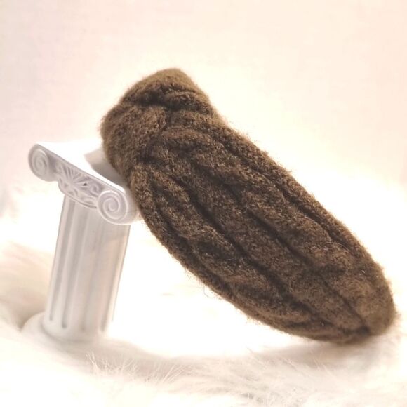 CABLE RIBBED SWEATER KNIT HEADBAND army green - Picture 1 of 6